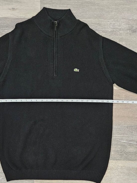Lacoste Men’s Black Mock Neck Half Zip Sweater Size 7 XL - Picture 6 of 7